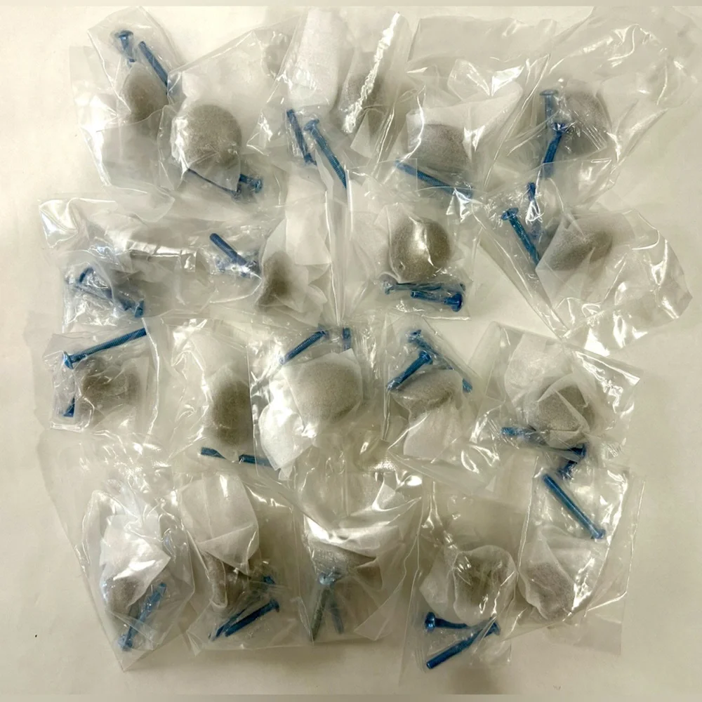 Set of 19 Brushed Nickel Drawer Pulls - Approx. 1in - 1.15in Diameter, 2 screws - Picture 6 of 8